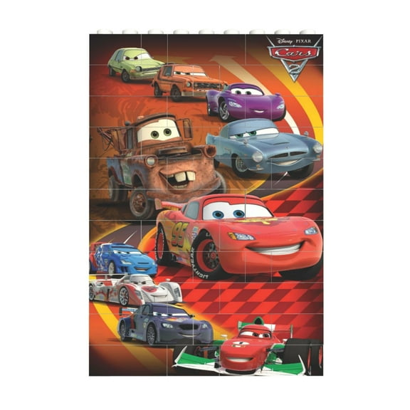 Square Shape Puzzles Kit Lightning McQueen Puzzle Building Brick Block Jigsaw Decorative Gift