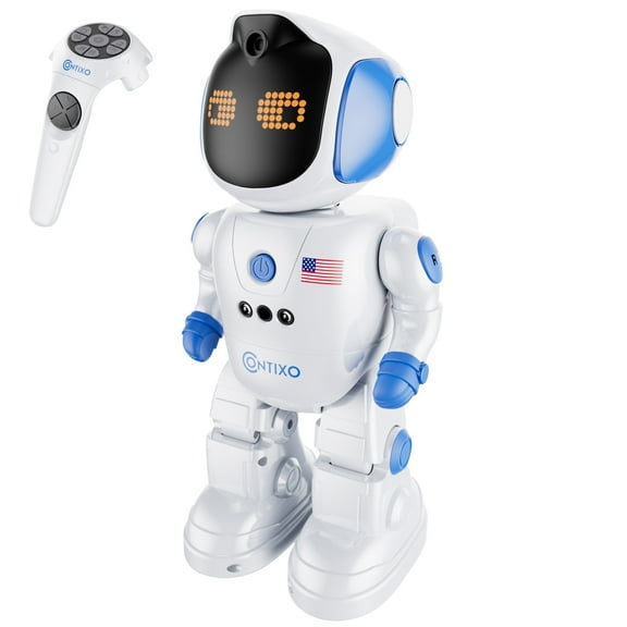 Contixo Kids Remote Control Robot Toys, Programmable Toy Robot with Gesture Control, Dance and 50 Actions, Ages 6-12
