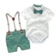 thumbnail image 1 of Conjunto de ropa de mameluco para bebé con sombrero de lazo, traje de verano a rayas para caballero con lazo, conjunto de mono para niño pequeño, ropa infantil para niño Tan Jianjun unisex, 1 of 2