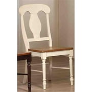 Iconic Furniture Napoleon Back Dining Chair Wood Seat, Caramel & Biscotti - Pack Of 2