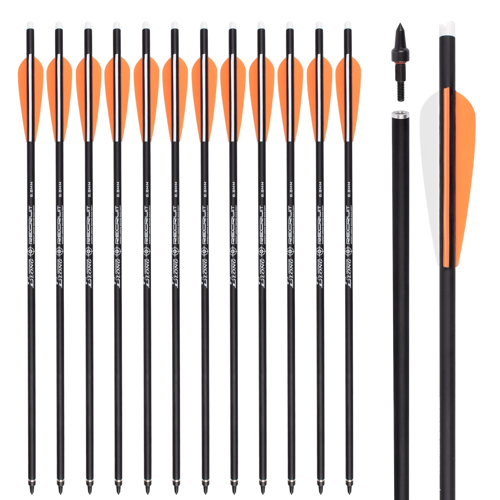 Archery Carbon Crossbow Bolts 16/18/20/22 inch Hunting Archery Arrows with 4" Vanes Moon Nocks