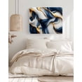 thumbnail image 3 of Navy Blue Marble Wall Art for Living Room, Canvas Picture Wall Decor for Bathroom Bedroom, Gold Modern Art Painting Artwork for Office Kitchen Hallway Dining Room Home Decorations 16"x20", 3 of 8