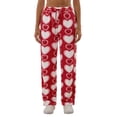 thumbnail image 1 of Pantalones de mujer para el Día de San Valentín, con estampado romántico de corazones, cintura elástica con cordón ajustable, pernera ancha y corte holgado, estilo casual para uso diario., 1 of 9