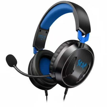 Gaming Headset Wired for PS5 PS4 Xbox One Switch PC, Noise Cancelling Over Ear Headphones with Mic,Stereo Bass Surround,Blue