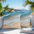 thumbnail image 4 of Abstract Beach Wave Outdoor Pillow Covers Pack of 2 Watercolor Blue Ocean Sand Waterproof Throw Pillow Covers Decorative Cushion Cases for Patio Garden Tent Balcony Couch 24x24 inch, 4 of 8