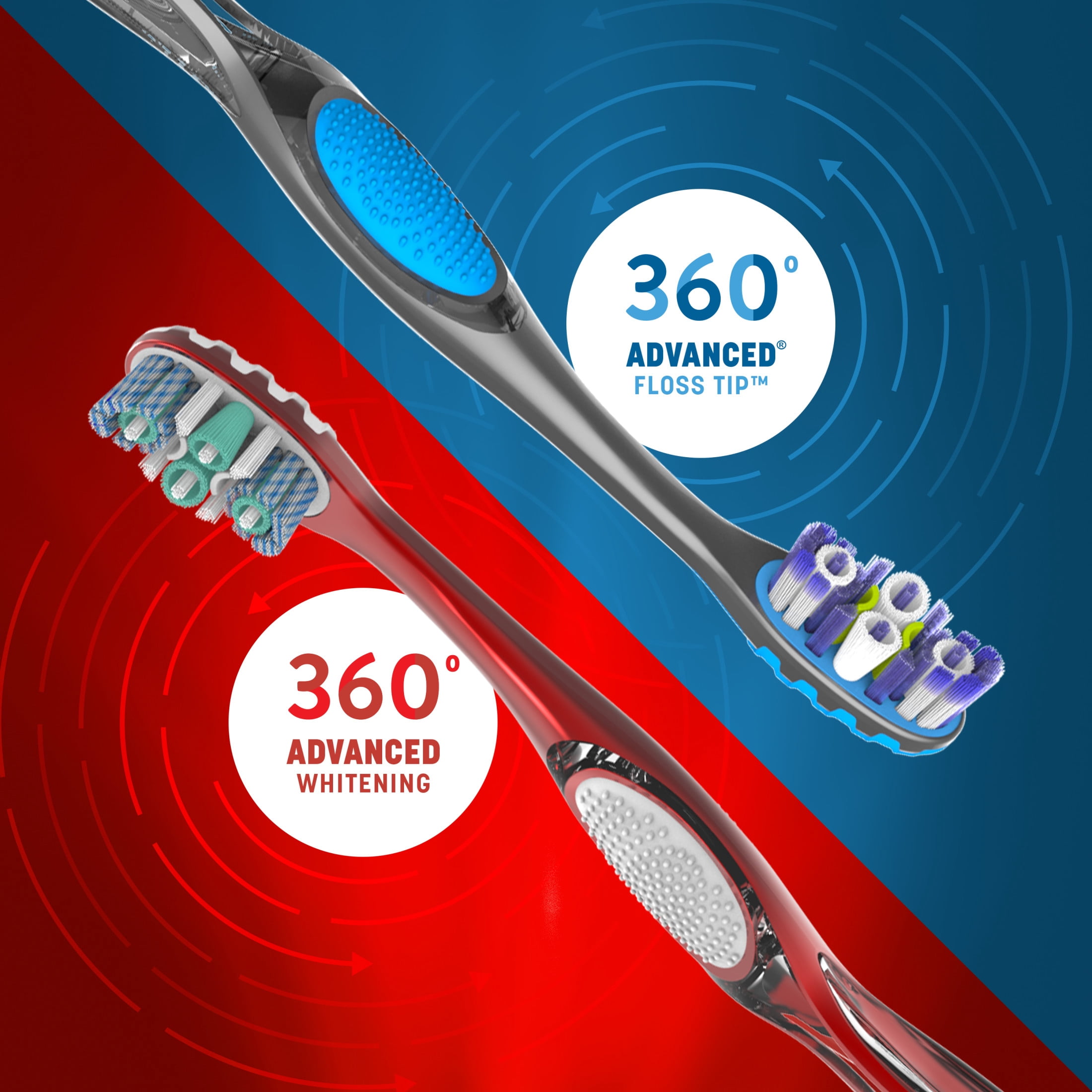 Colgate 360 Advanced Whitening Medium Toothbrushes, Manual Toothbrush Pack, 6 Count