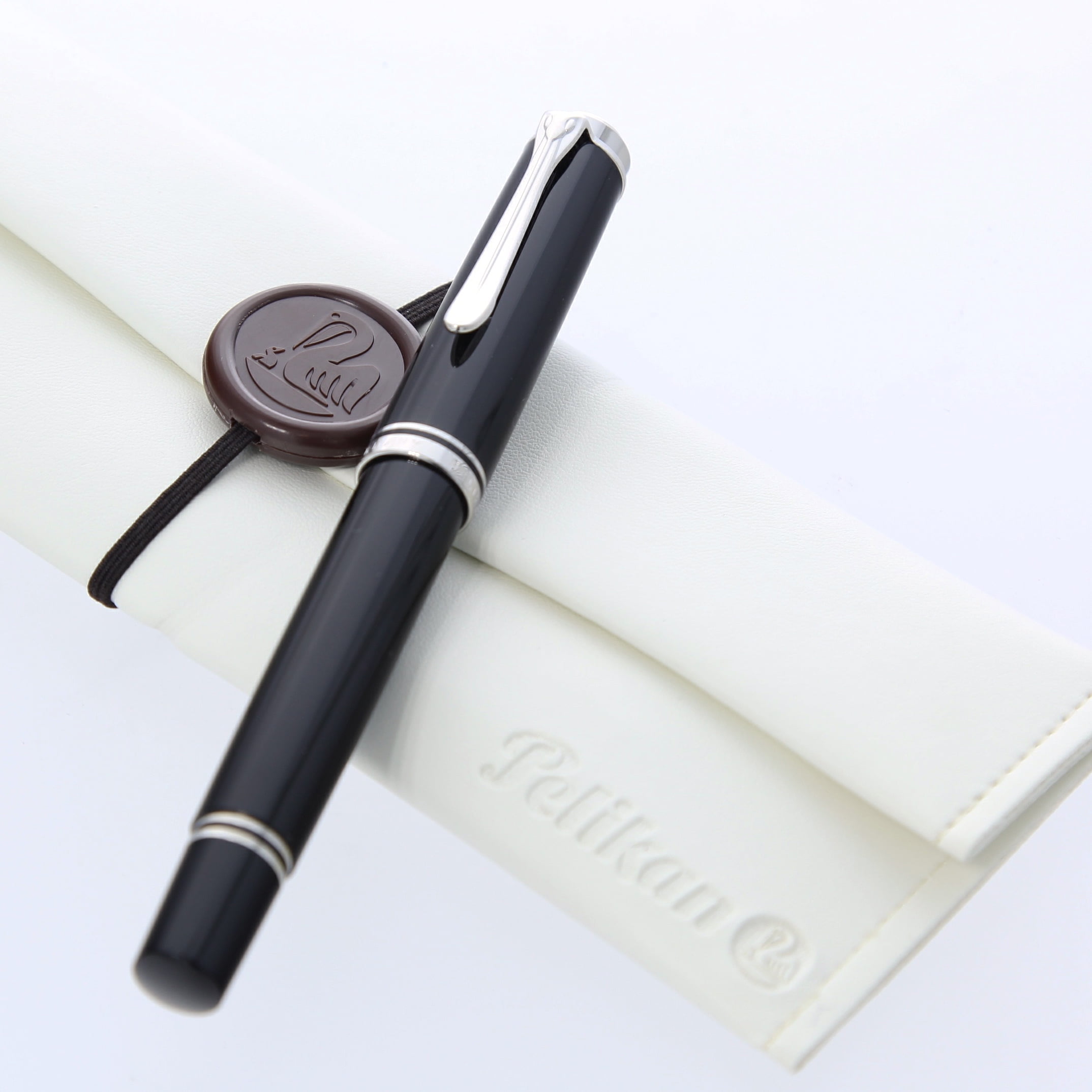 pelikan souveran 405 black/silver fine point fountain pen - 924415