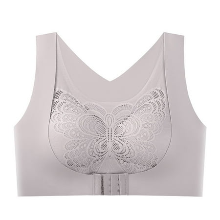 

loopsun Summer Savings Clearance 2023! for Womens Plus Size Bra Lace Wrapped Chest Ice Traceless Vest Thin Non Steel Ring Gathered Underwear Women