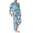thumbnail image 2 of Daiia Hawaiian Style for Men's Long-Sleeved Pajama Set – Soft & Comfortable Sleepwear Button-Up Pajamas Cozy Lounge Wear-Large, 2 of 7