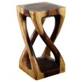 thumbnail image 3 of Home Square 22x12" Traditional Wood Vine Twist Stool in Walnut - Set of 2, 3 of 7