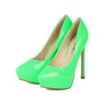 thumbnail image 5 of Wild Rose BA68 Women Patent Leatherette  Pointy Toe Platform Stiletto Heel Pump, 5 of 6