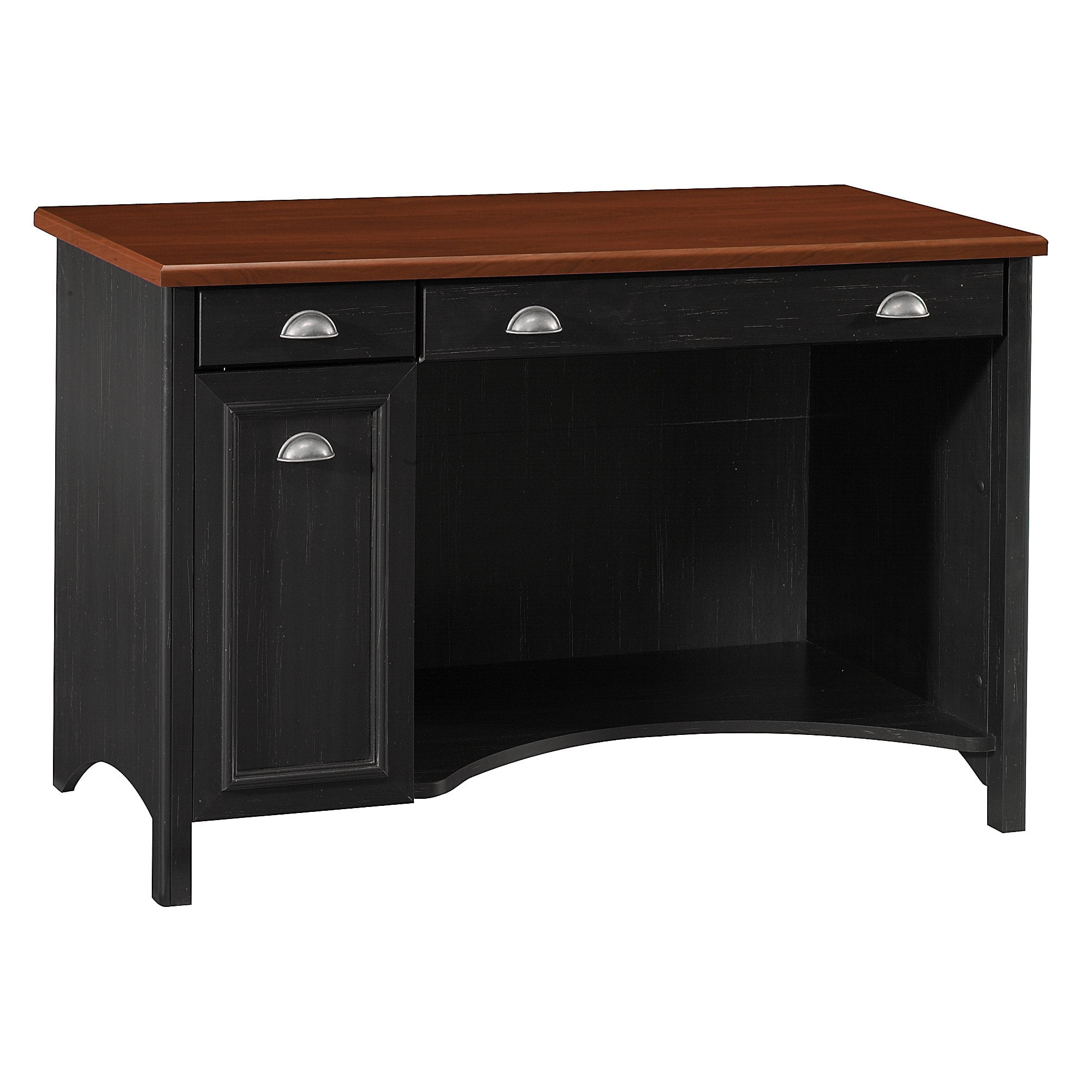 Bush Furniture Stanford Computer Desk with Drawers in Antique Black and