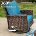 thumbnail image 2 of 7-Seat Outdoor Conversation Set with 56" Gas Fire Pit Table (50,000 BTU), Wicker Sectional Patio Furniture Set with Swivels Chairs, Peacock blue, 2 of 14