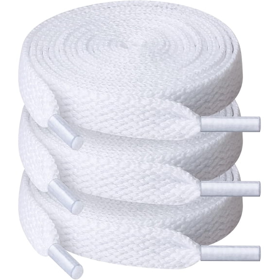 6 Pair Flat Shoe laces, 5/16" Wide Shoelaces for Athletic Running Sneakers Shoes Boot Strings