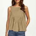 thumbnail image 2 of Womens Summer Tank Tops Pleated Crew Neck Cute Shirt Casual Sleeveless Loose Outfits 2025 Trendy Beach Vacation, 2 of 9