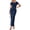 Navy Blue, variant on PRETTYGARDEN Women Summer Dress , Short Sleeve Ruched Bodycon Maxi Dresses, Elegant Cocktail Wedding Guest Party Outfit