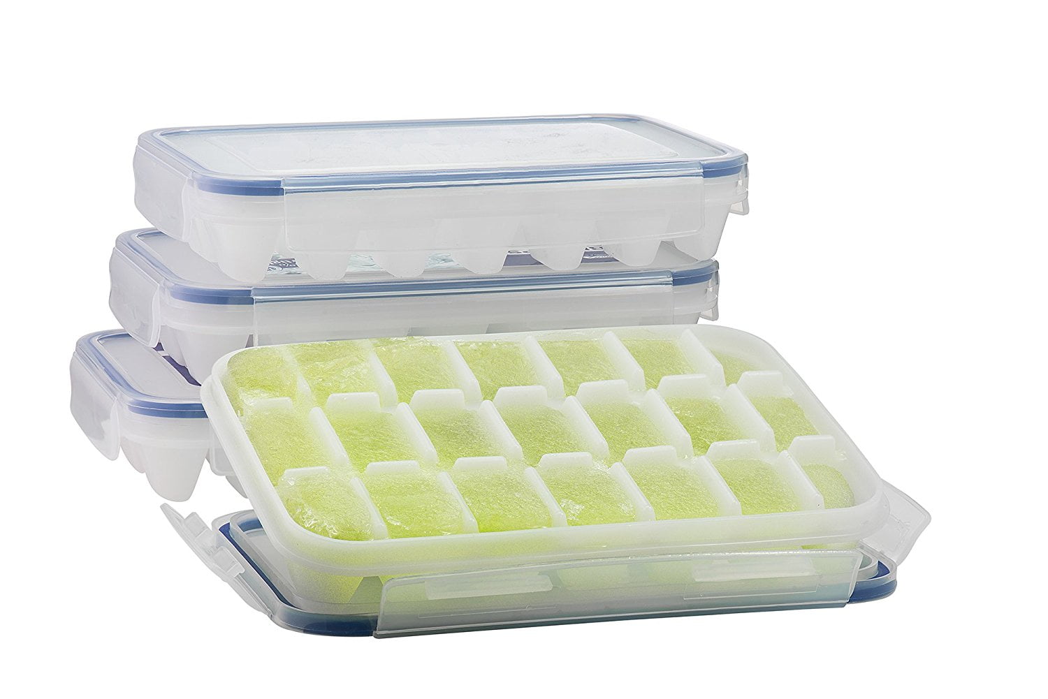 Komax Biokips Ice Cube Tray with Nospill Cover (Set of 4) BPA Free