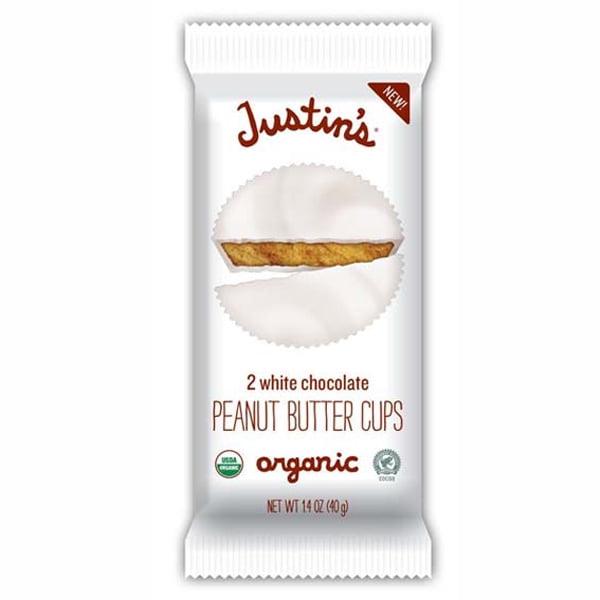 Justin's Organic White Chocolate Peanut Butter Cups 1.4 oz Bags Pack