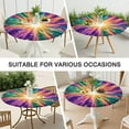 thumbnail image 7 of Colorful Tie Dye Burst Pattern Round Fitted Tablecloth with Elastic Edge,Dining Table Cover Waterproof,Outdoor Round Tablecloth for Camping,Dining,Indoor and Outdoor, 7 of 7