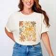 thumbnail image 5 of Fall Floral Glitter - Women's Garment Dyed Graphic T-Shirt, 5 of 20