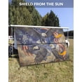 thumbnail image 3 of 4th of July RV Awning Sun Shade Screen 9'X15.3' Majestic Soaring Eagle Mesh Sunscreen American Flag Sky Could Awning Shade Screen with Zipper UV Blocker Completed Kits for RV Motorhome Camper, 3 of 7