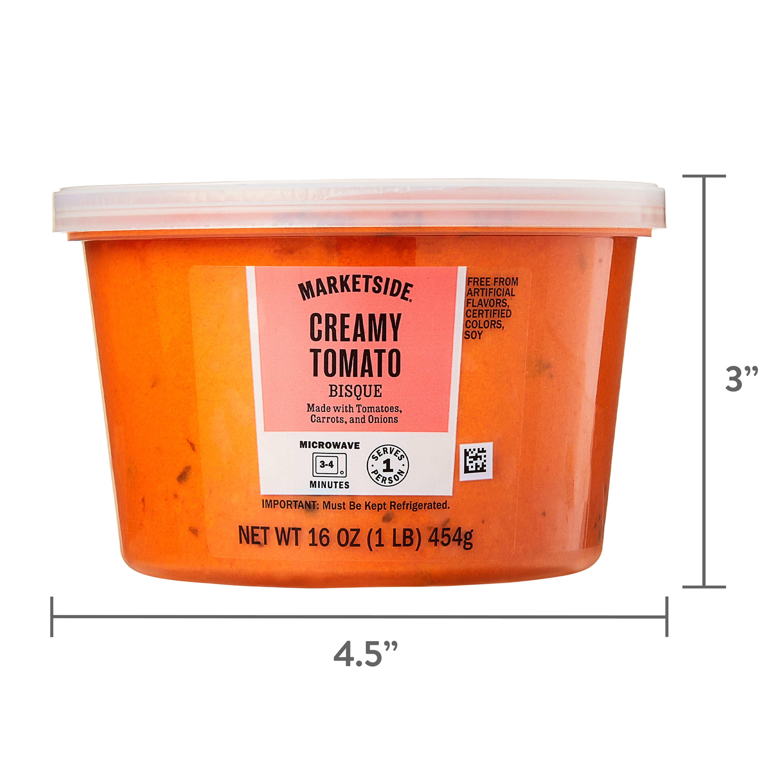 Marketside Creamy Tomato Bisque, Fresh Deli Soup, 16 oz Cup