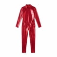 thumbnail image 3 of Otqutp Girls Mock Neck Zipper Jumpsuit Shiny Metallic Long Sleeve One Piece Bodysuit Fall Halloween Holiday Party Dress Up Clothing, 3 of 8