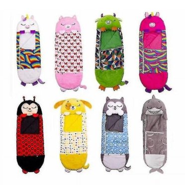 Large sleeping bag Children's play pillow Soft Warm Unicorn gift toys H Blue 160X60cm
