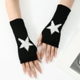 thumbnail image 6 of Fingerless Star Knitted Gloves For Women, Wrist Warmers Winter Typing Soft Stylish Arm Warmers, Punk Everyday Winter Looks One Size Fit, 6 of 7