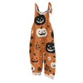 thumbnail image 2 of BOMYJESK Summer Halloween Costumes Jumpsuit for Women Cartoon Pumpkin One Piece Sleeveless Rompers Pants Loose 2026 Hippie Spaghetti Strap Rompers Khaki 3XL, 2 of 7
