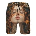 thumbnail image 3 of Fuzoiu Whimsical Flower Crown Maiden Print Men's Beach Shorts,Men's Swim Trunks,Quick Dry Board Shorts with Pockets,Men's Bathing Suits for Surfing, Running, and Casual Wear-Large, 3 of 6