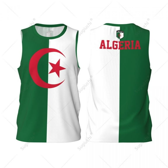 Algeria Flag Men Basketball Sports Jersey Running Fitness Multifunction Sleeveless tshirt Exclusive Custom Name Nunber