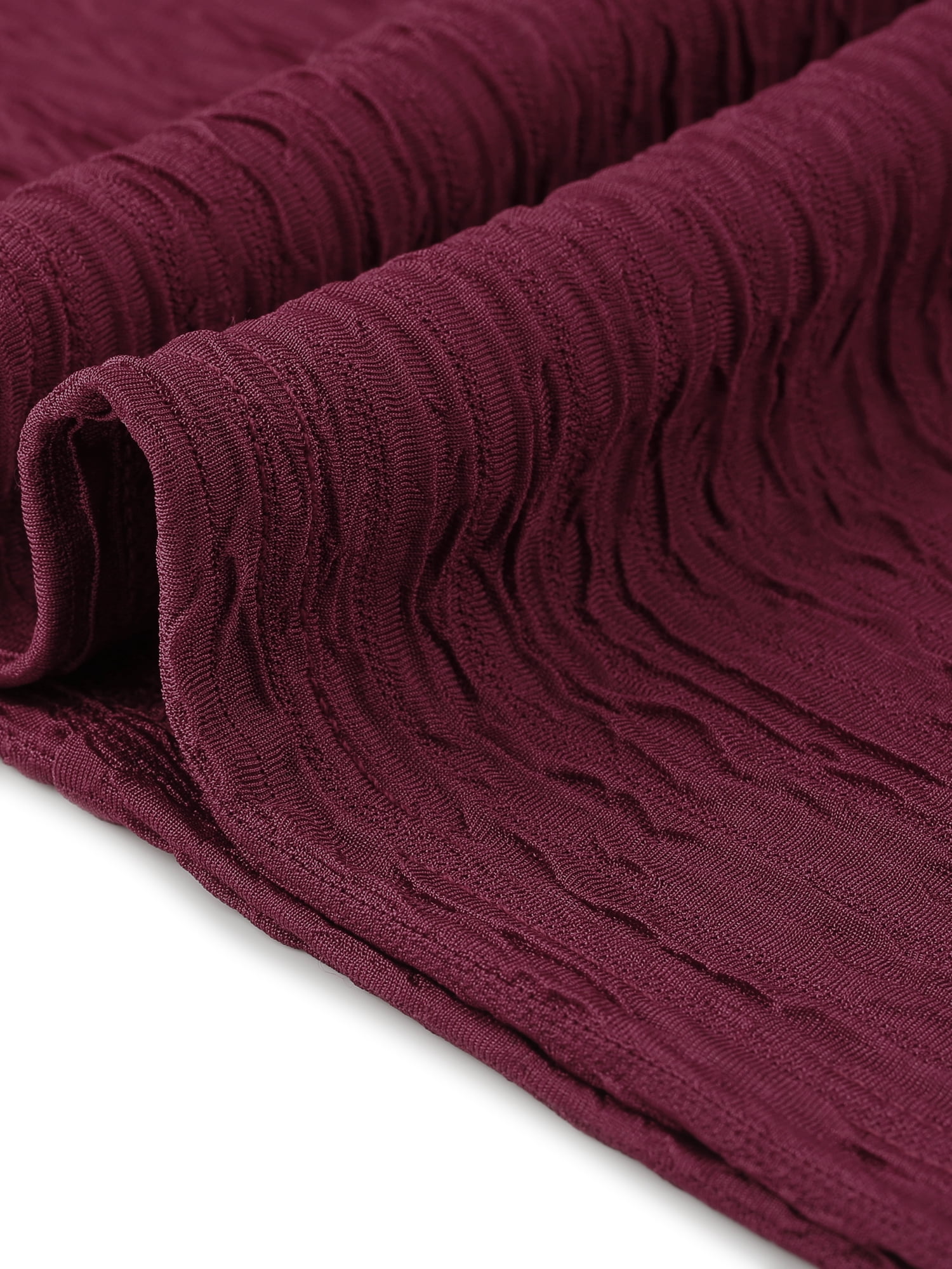 DARING DIVA Women's Plus V Neck Short Sleeve Textured Tops 4X Burgundy