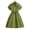 Green, variant on Kids Summer Square Neck Dress Girls Casual High Waist Floral Beach Vacation Ruffle Hem Aline Going Out Dress ( Red, 9-10 Years )