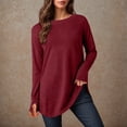 thumbnail image 2 of Siilsaa Womens Oversized Turtleneck Sweaters Long Sleeve Split Hem Jumper Ribbed Knit Pullover Tops 2024 Fall Outfits ,M, 2 of 5