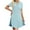 Blue, variant on Besolor Nightgowns for Women Button down Short Sleeve Sleep Shirt V Neck Nightshirt Casual Soft Sleepwear Pajams Dress