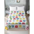thumbnail image 4 of Twin Flat Sheet 66"x96", Colorful Monsters Soft Lightweight Bedding Flat Sheets Only, Abstract Cartoon Cute Artistic Funny Brushed Microfiber Top Bed Sheet, Breathable StainResistant Bedsheets, 4 of 9