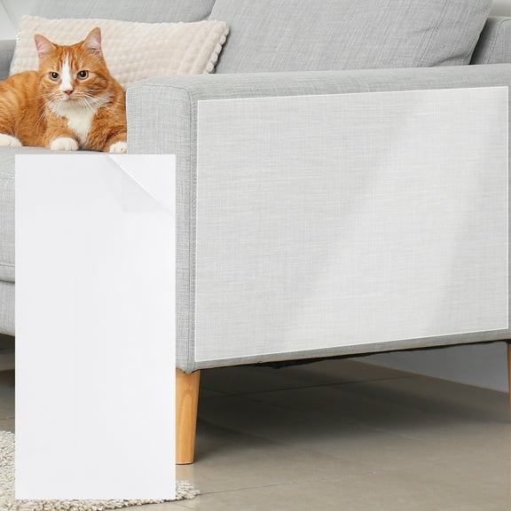 Anti Scratch Furniture Protector, 8 Pack 17" x 8" Single-Sided Sticky Couch Protector from Cat Claws, Clear