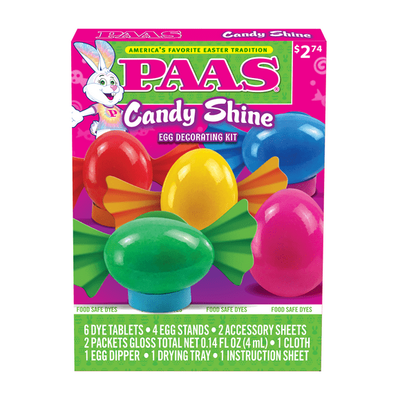 PAAS Easter Egg Decorating and Dye Kit, Candy Shine, 1 Kit