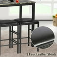 thumbnail image 2 of NiamVelo Dinning Table Set 3 Pieces Faux Marble Dining Table Set Rectangular Kitchen Table Set Counter Height Dining Table, Bar Table and 2 Cushion Chair, Kitchen Furniture for Small Spaces, 2 of 7