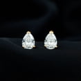 thumbnail image 2 of Rosec Jewels Pear Shape Moissanite Solitaire Stud Earrings for Women (6X8 mm) - D-VS1 Quality, 14K Yellow Gold, 2 of 8