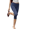 thumbnail image 2 of Women Y2K Fold Over Capri Leggings Elastic High Waist Knee Length Stretch Yoga Pants Slim Fit Going Out Crop Trouser, XL, 2 of 8