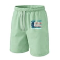 thumbnail image 2 of JULMCOMO Father's Day Men's Shorts DAD Letters Drawstring Red White Blue Loose 250 Anniversary USA Hawaiian Summer Shorts with Pockets Mint Green S, 2 of 4