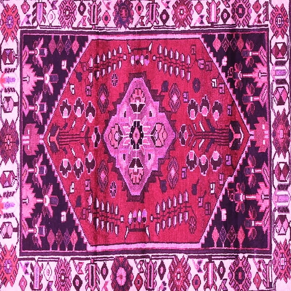 Ahgly Company Indoor Square Persian Pink Traditional Area Rugs, 5' Square