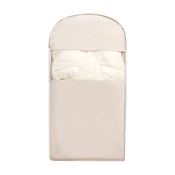 Bfogop Space Saving Hanging Garment Bag with Self Compression Zipper, Space-Saving Dust-Proof Down Jacket Compression Storage Bag for Coats Blankets, Sweaters, Seasonal Clothes