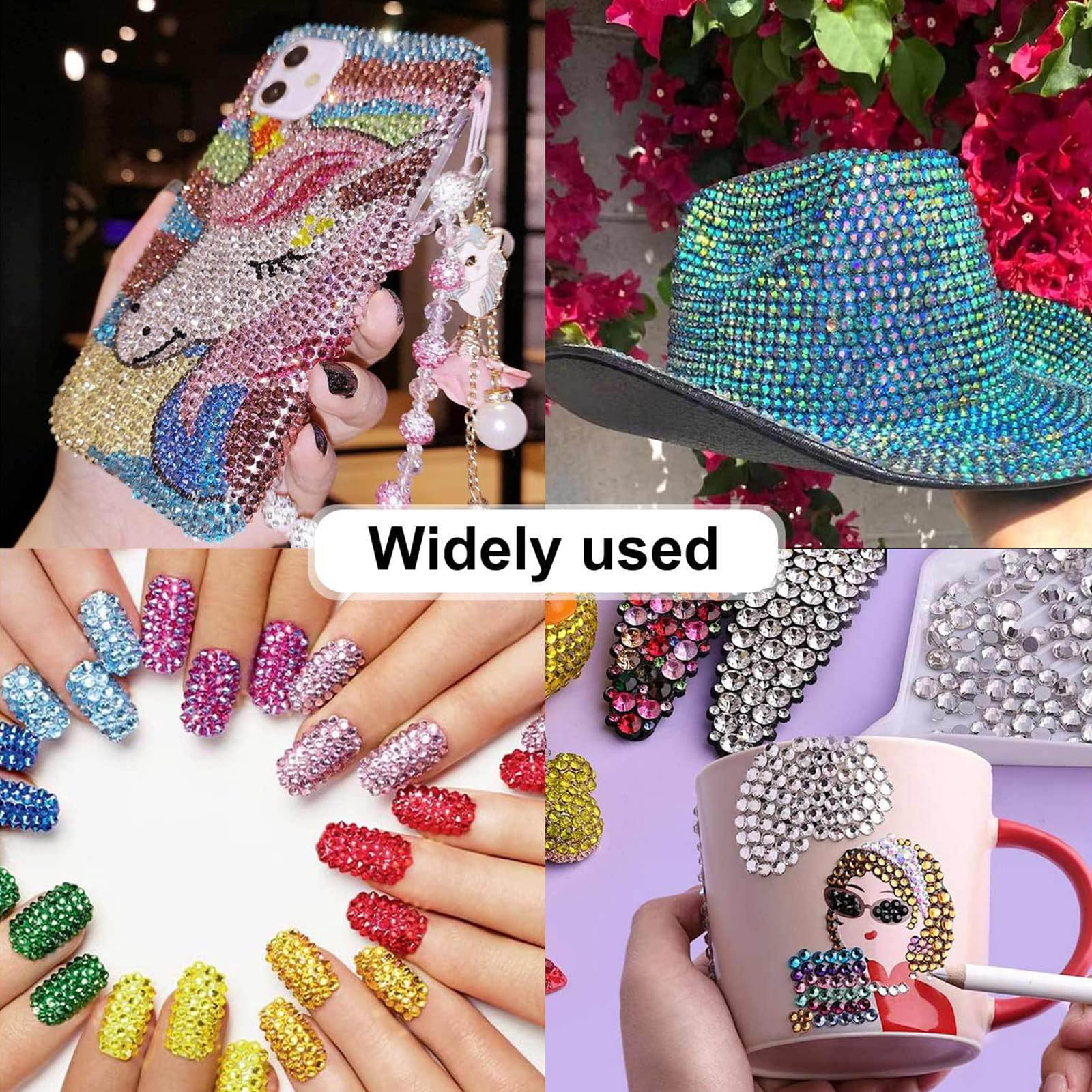 10000Pcs Resin Jelly Rhinestones – 3mm Flatback Gems for Bedazzling, Color-Changing Coating, with Tweezers & Jewelry Glue for Nail Art, Diamond Art, Crafts