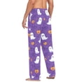 thumbnail image 3 of FORMRS Mens Pajama Pants with Pockets Sleepwear Lounge Bottoms Sizes S-2XL, Halloween Purple Ghosts, 3 of 7