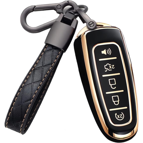 Key Fob Cover Compatible with Fit for Ford Explorer Edge Expedition Flex Focus Taurus Lincoln MKS MKT MKX Keychain Case Holder Protector,Black