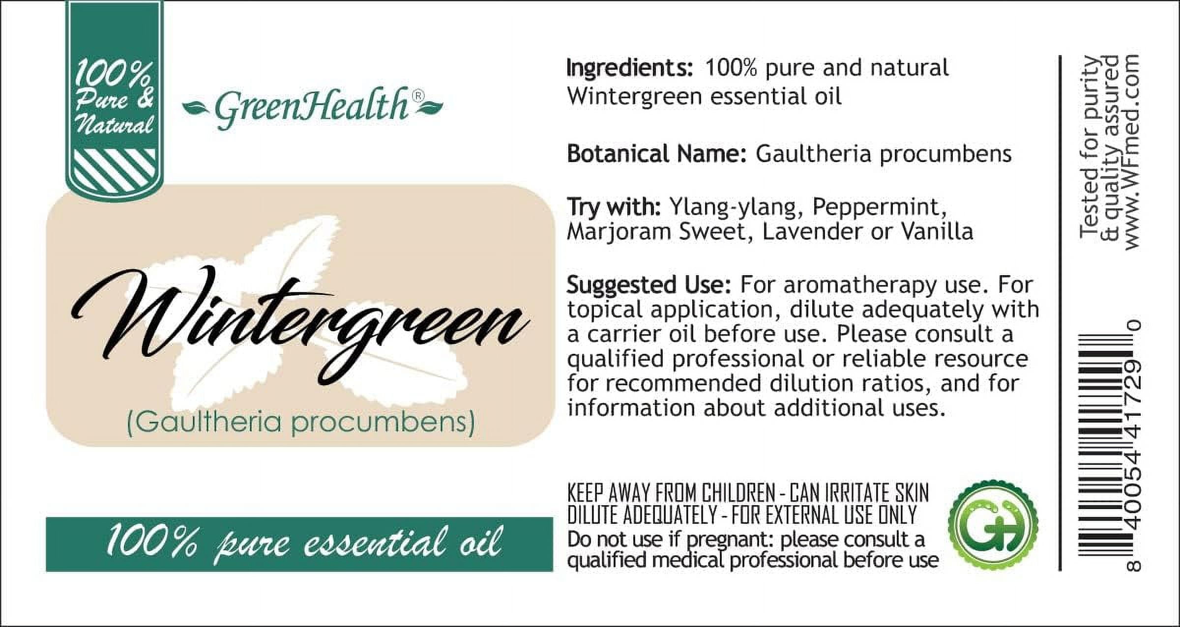 GreenHealth Wintergreen – 8 fl oz (237 ml) Aluminum Bottle w/Plug Cap – 100% Pure Essential Oil