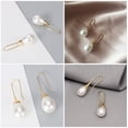 thumbnail image 4 of 1 par de pendientes colgantes de perlas, pendientes llamativos, pendientes colgantes para mujer, 4 of 5